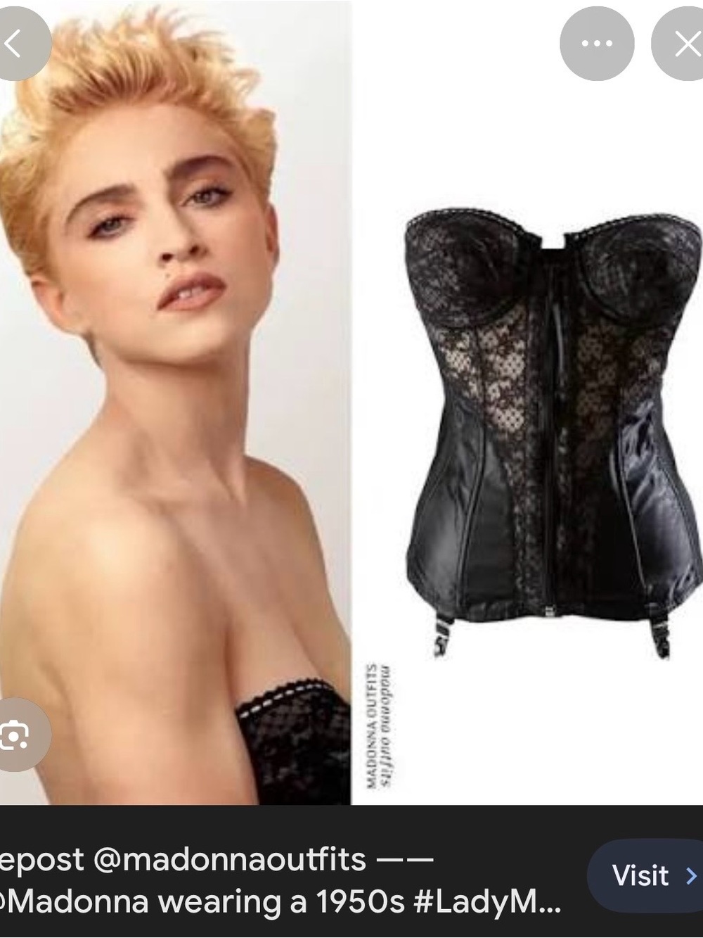 Vintage Lady Marlene “Merry Widow”style zip-front bustier corset.